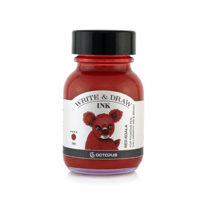 Octopus voděodolný inkoust na kreslení i psaní, červená koala (Objem 50 ml)