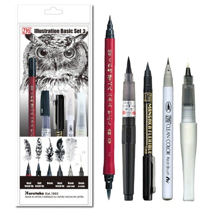 Kuretake Zig základní sada pro ilustraci číslo 3, 5 kusů
