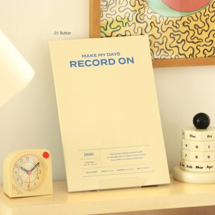 Iconic měsíční diář Record On 2026, A4, 01 krémový