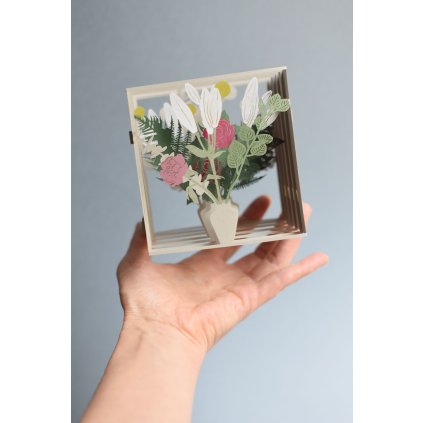 Porigami přání zelený puget kostka, 13x13 cm