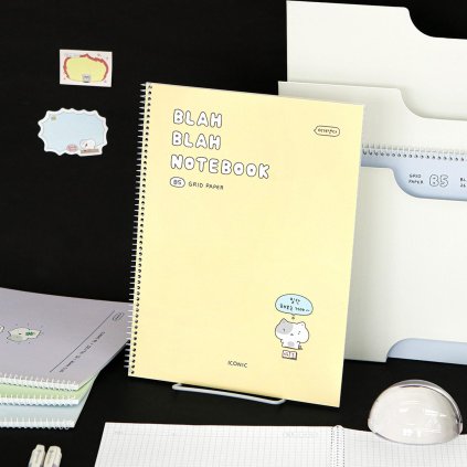 Iconic Blah Blah sešit čtverečkovaný 02, žlutý