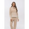 Svetr rolák kašmír s bavlnou béžový