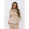 Svetr rolák kašmír s bavlnou béžový Marc André Paris