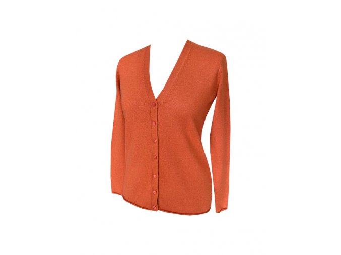 kasmirovy cardigan oranzovy