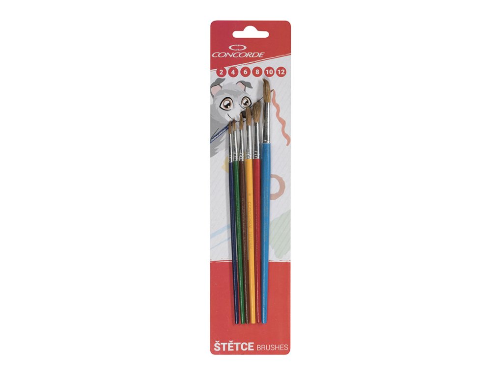 Sada štětců CONCORDE Color kulaté 6 ks
