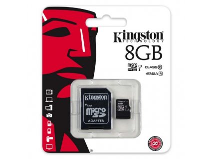 Paměťová karta Kingston SDHC 8GB s adatpérem