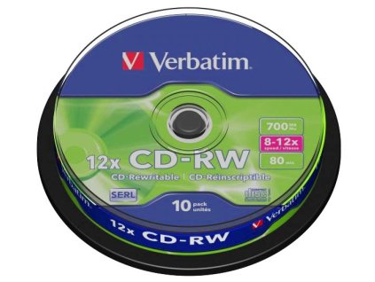12138 1 cd rw verbatim 700mb 8 12x 10 pack prepisovatelne