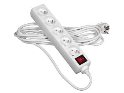 12345 1 prodluzovaci kabel 2m 5 zasuvek s vypinacem