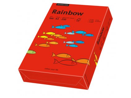 RAINBOW A4 160g 250ls intenzivní červená (28)