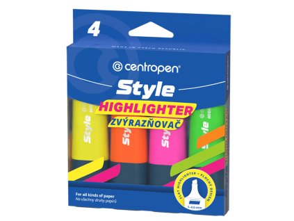 Centropen 6252 FLUO zvýrazňovač sada 4ks