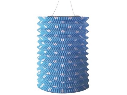 Lampion válec 15cm modrý s puntíky