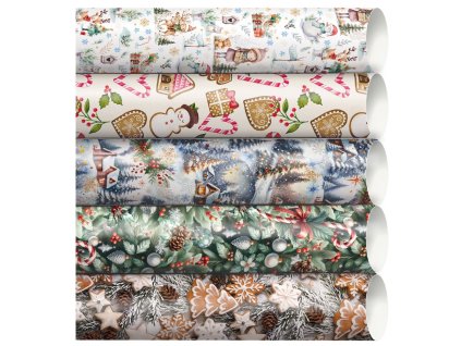 Balící papír s potiskem mix dekor Vánoce