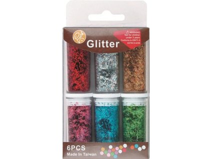 Sypké glitry, proužky 6 odstínů po 6g