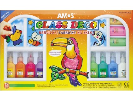 Barvy na sklo sada 13 ks 22 ml + fólie a šablony