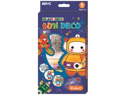 Barvy na sklo sada 6 barev 10,5 ml + 6 sklíček ROBOTI