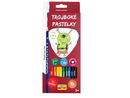 Pastelky Rico trojhranné 12ks + ořezávátko