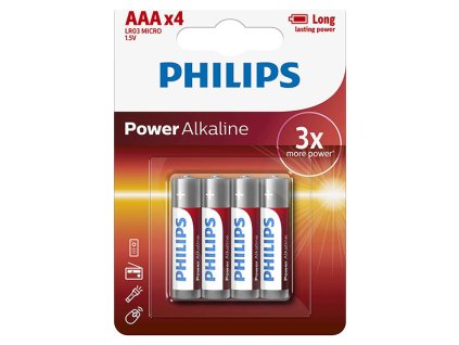 Alkalické baterie Philips Power AAA 4ks