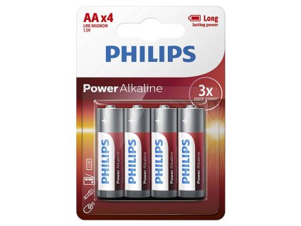Alkalické baterie Philips Power AA 4ks