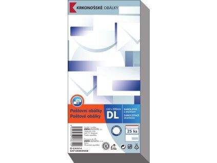 Obálka DL samolepicí s okénkem 25ks