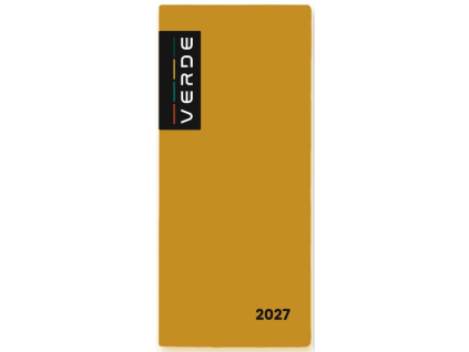 Diář PVC měsíční 2027 VERDE hořčice