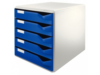 17643 zasuvkovy box leitz 5 zasuvek modry