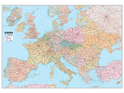 17886 1 nastenna mapa evropy silnicni 113x83cm