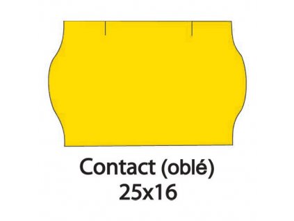 Etikety CONTACT do kleští 25x16mm žluté oblé