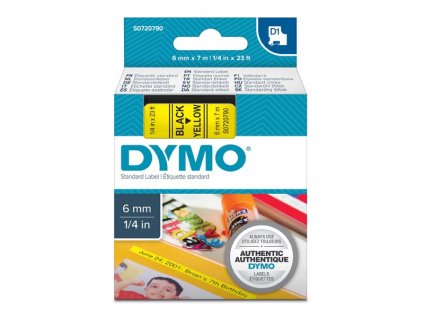 DYMO páska D1 43618 6mm x 7m černo/žlutá