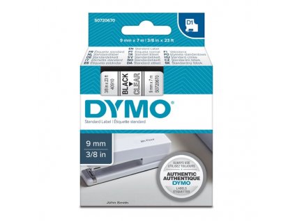 DYMO páska D1 40910 9mm x 7m černo/transparent