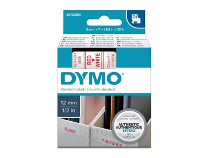 DYMO páska D1 45015 12mm x 7m červeno/bílá