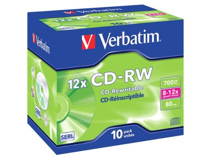 21501 1 cd rw verbatim 700mb 8 12x v krabicce prepisovatelne
