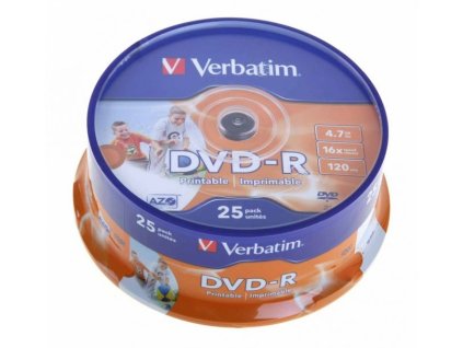 21519 1 dvd r verbatim 4 7gb 16x 25 pack printable