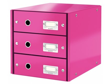 Zásuvkový box Leitz Click&Store WOW 3 růžový