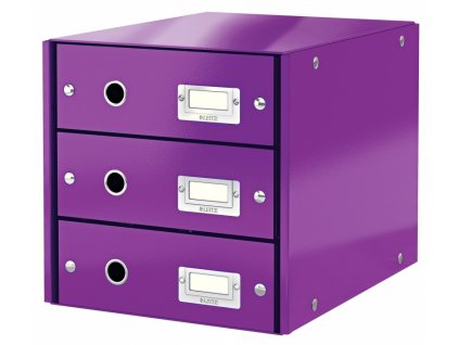 Zásuvkový box Leitz Click&Store WOW 3 purpurový