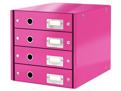 22743 zasuvkovy box leitz click store wow 4 ruzovy