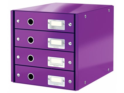 Zásuvkový box Leitz Click&Store WOW 4 purpurový
