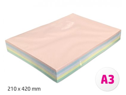 26766 1 barevne papiry a3 80g 500ls 5 barev