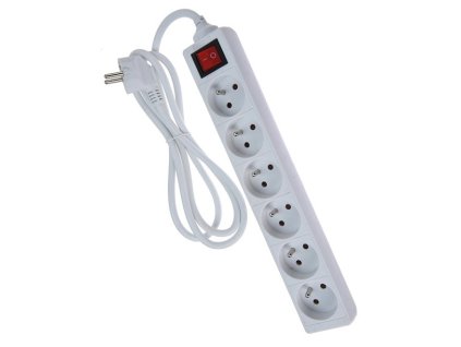 27123 1 prodluzovaci kabel 3m 6 zasuvek s vypinacem