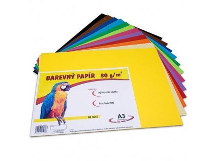 Barevné papíry A3 80g 60ls mix barev
