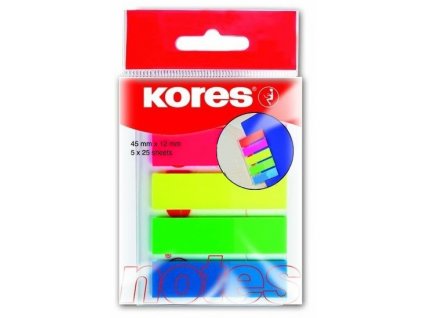 Plastové záložky Kores Index Strips 5 barev