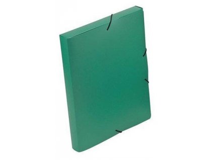 Neprůhledný box s gumičkou A4 zelený