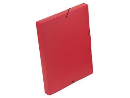 3390 nepruhledny box s gumickou a4 cerveny