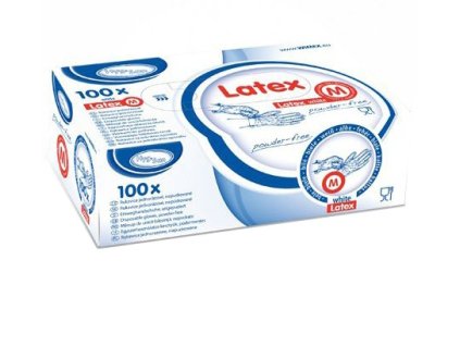 Rukavice LATEXOVÉ velikost M bílé