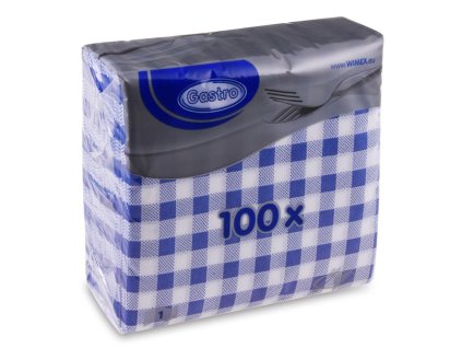 36798 1 ubrousky gastro 1 vrstve 100ks modre karo
