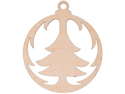 Ozdoba dřevěná vánoční BAŇKA SE STROMEČKEM