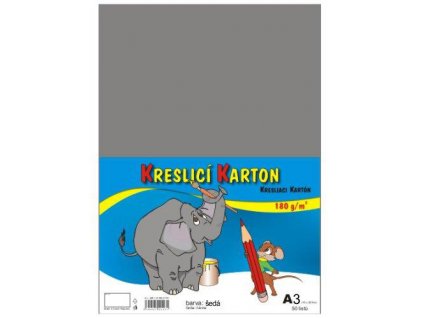 40098 barevny kreslici karton a3 180g sedy 50ks