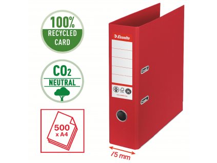 40245 2 pakovy poradac esselte a4 75mm co2 neutral no 1 cerveny