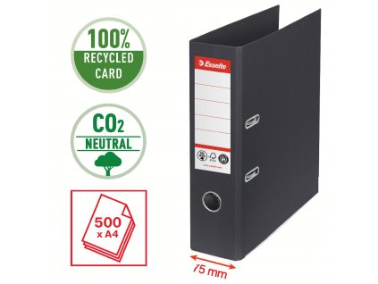 40248 3 pakovy poradac esselte a4 75mm co2 neutral no 1 cerny