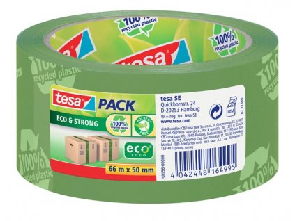 Balicí páska Tesa EcoLogo zelená s potiskem 50mm/66m