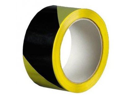Výstražná lepicí páska PVC 50mm 22m žluto-černá